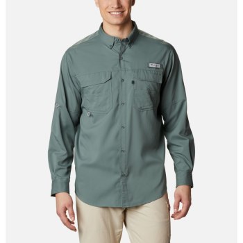 Columbia PFG Blood and Guts III Long Sleeve Woven, Camisa Verdes Para Hombre | 819723-XPT